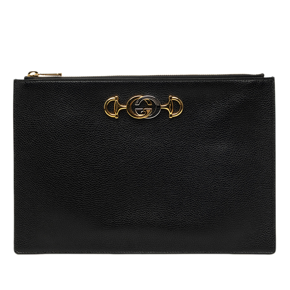 Pre-Loved Gucci Grained Calfskin Zumi Zip Pouch